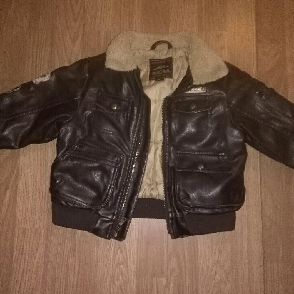 Pacific Trail Boys Faux Leather Pilot Coat
